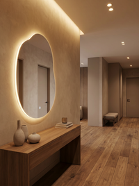 Asymmetrical LED bathroom mirror Lucas