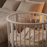 Round baby playpen with wheels and mattress