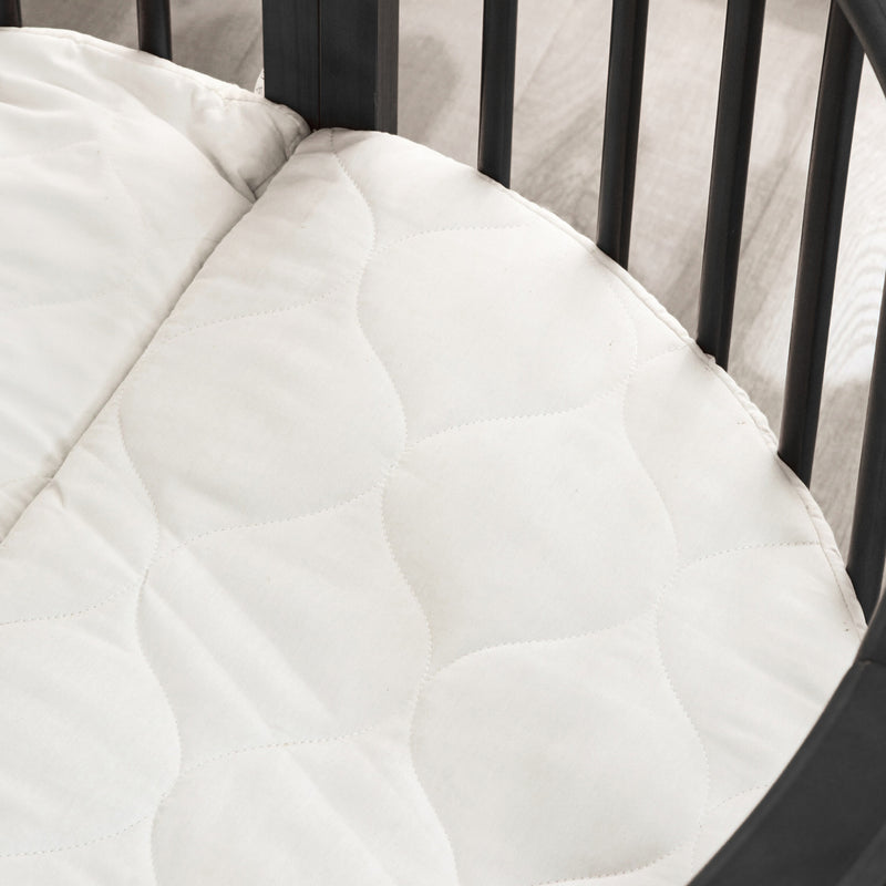Round baby playpen with wheels and mattress