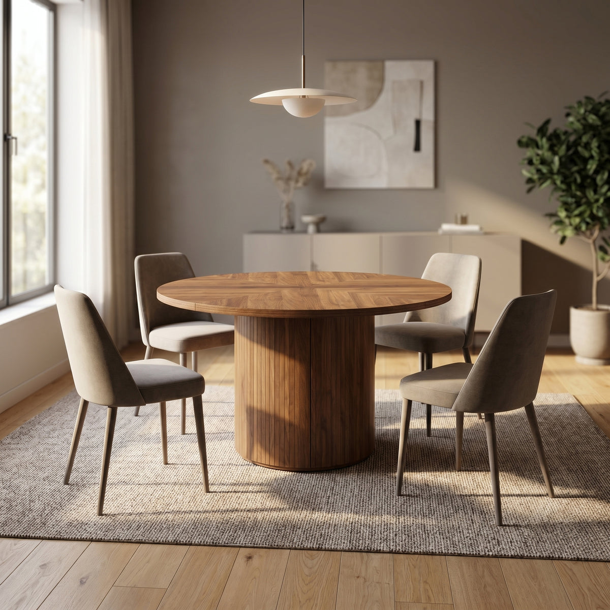 Japandi round dining table