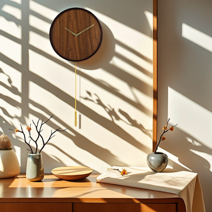 Wandklok Stockholm Japandi Minimalistisch Houten Design  30 cm - Bruin