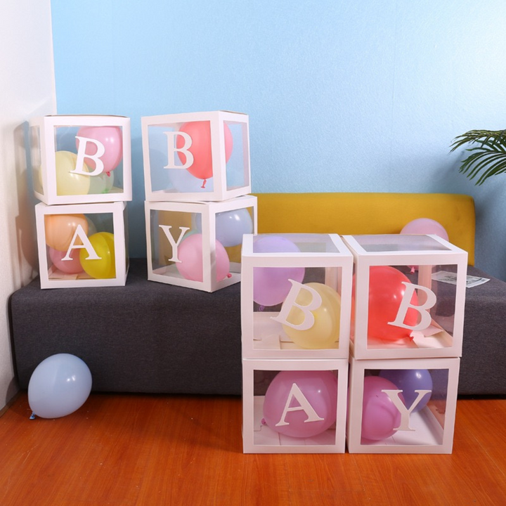 Transparante Gender Reveal Letter Blokken - Baby Ballon Box - Party Decoratie