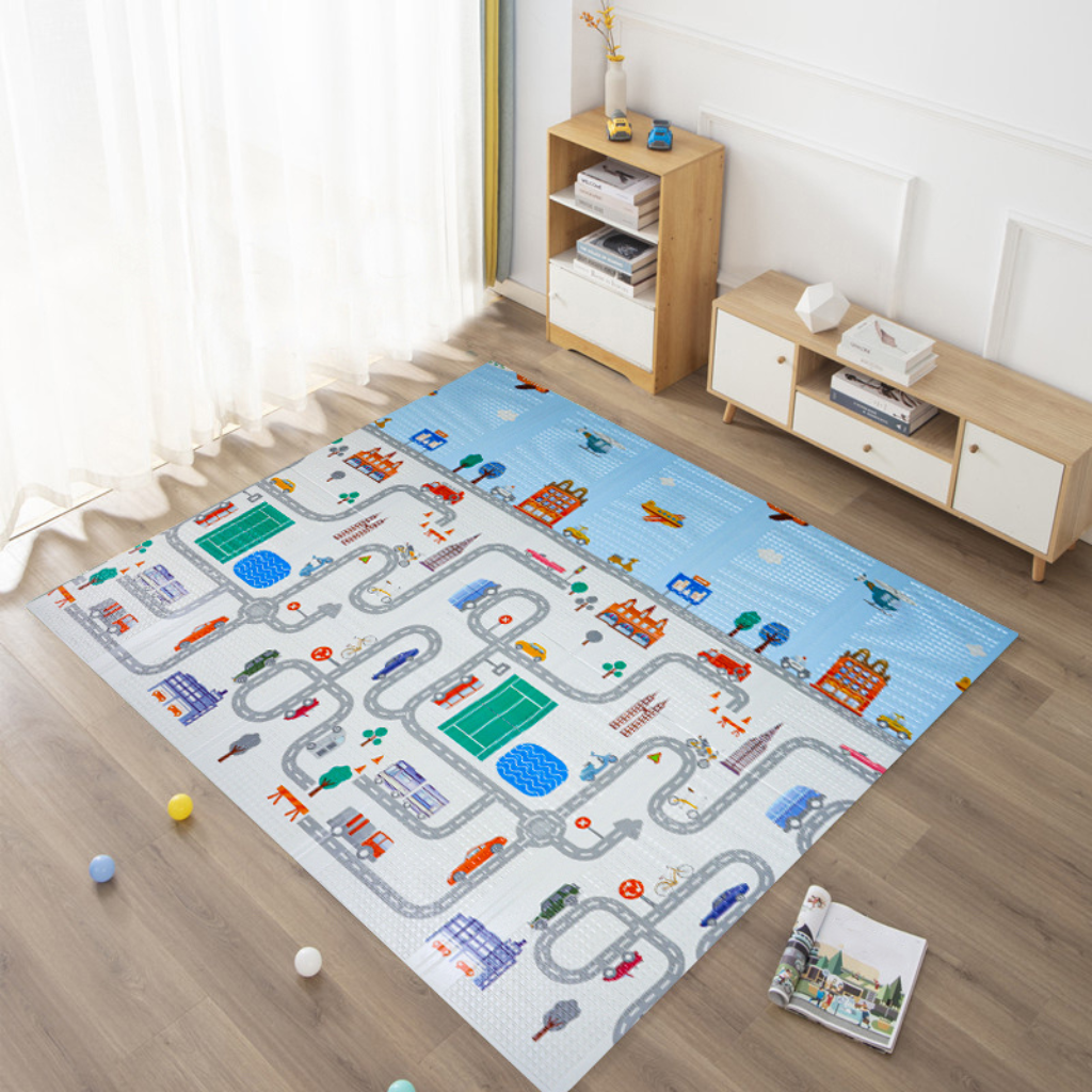 Doppelseitiger Spielmattenschaum – Dicker XPE-Schaum – Krabbelmatte – Spielmatte – Bodenmatte – Baby/Kleinkind &amp;amp; Kind – Mehrfarbig 6 (200 x 180 cm)