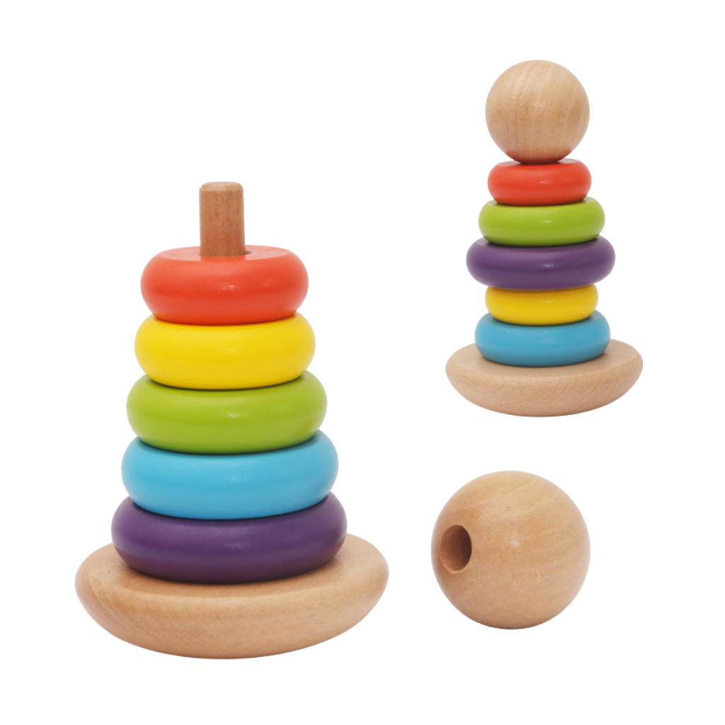 3-i-1 Montessori-leksaksset i trä för spädbarn och småbarn