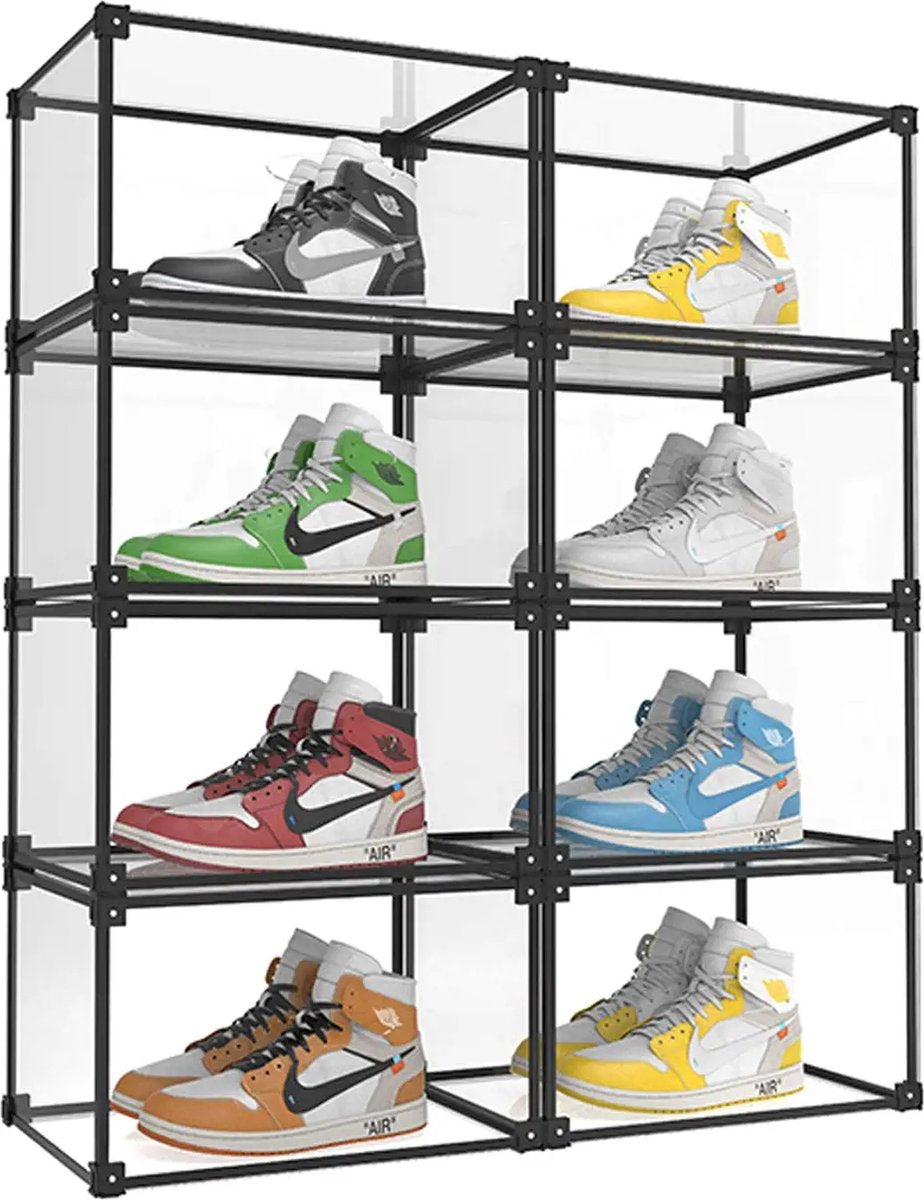 Set mit 4 transparenten Sneaker-Displayboxen