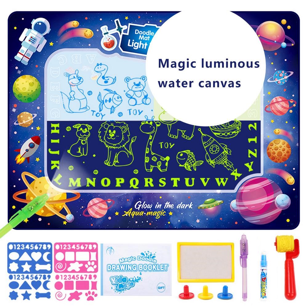 Buxibo - Magische Doodle Mat Tekenmat/Kinder Speelmat Space met Vormpjes en Cijfers - Foam - Kruipmat - Speelkleed Ruimte - Vloermat - Baby/Peuter &amp; Kind