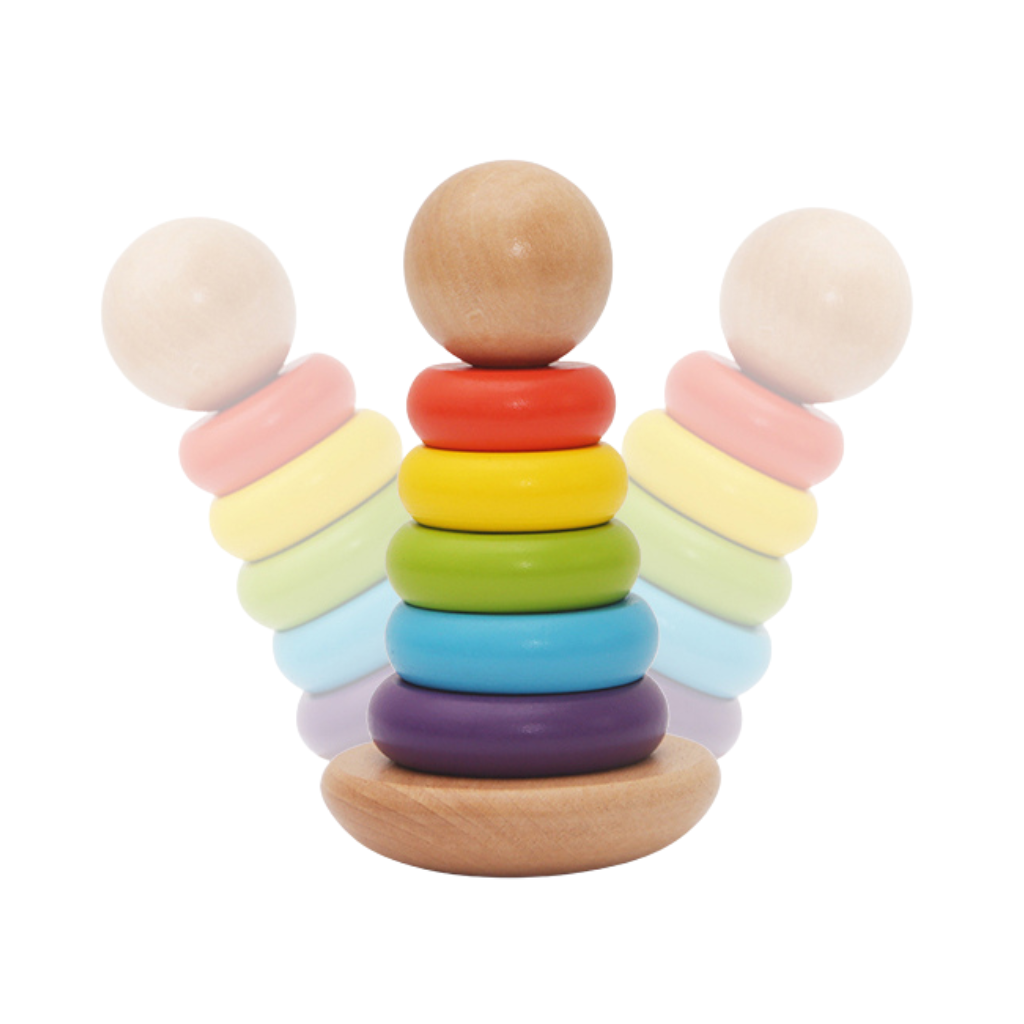 Dřevěná sada Montessori hraček 3 v 1 pro miminka a batolata