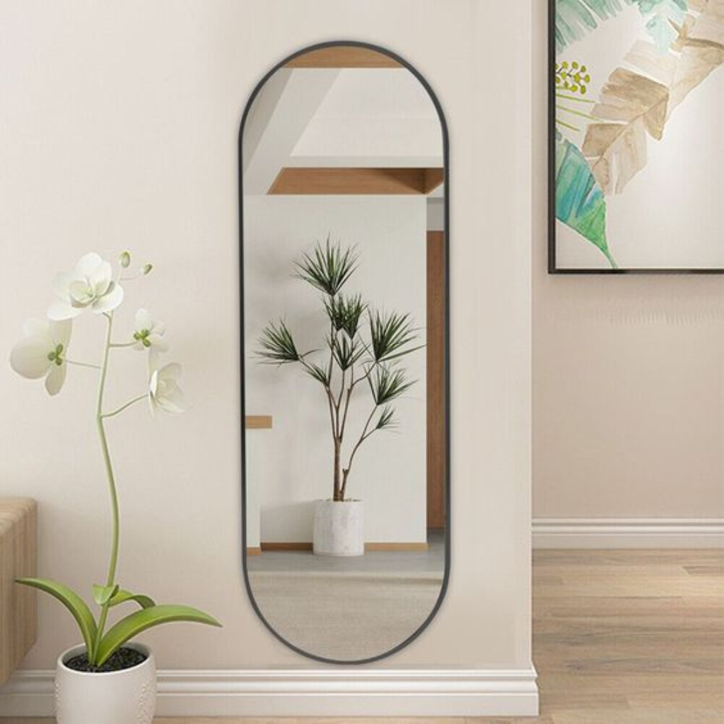 Oval Full Length Mirror - Minimalist Wall Mirror - 50x160cm