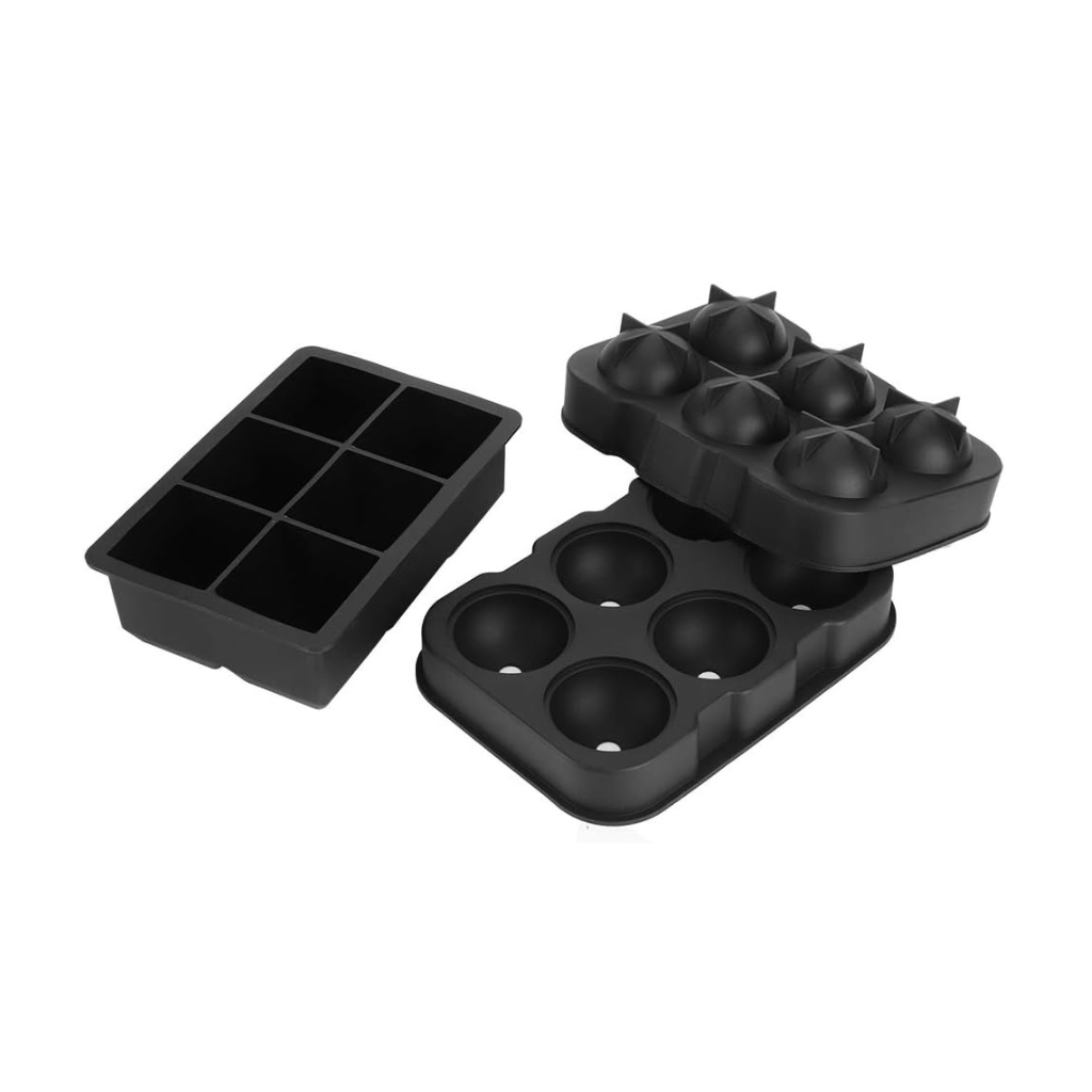 Set of 2 round & square 2x3 ice cube trays