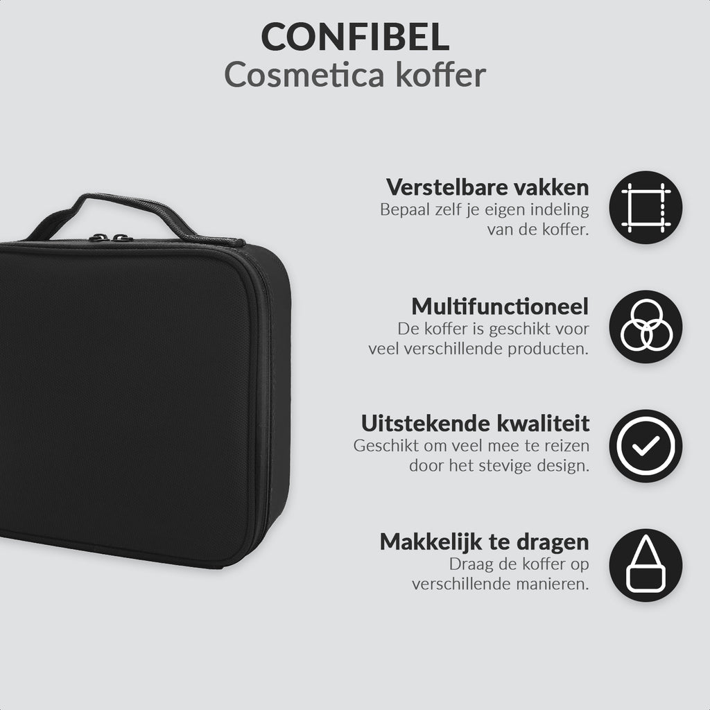Makeup case with adjustable compartments