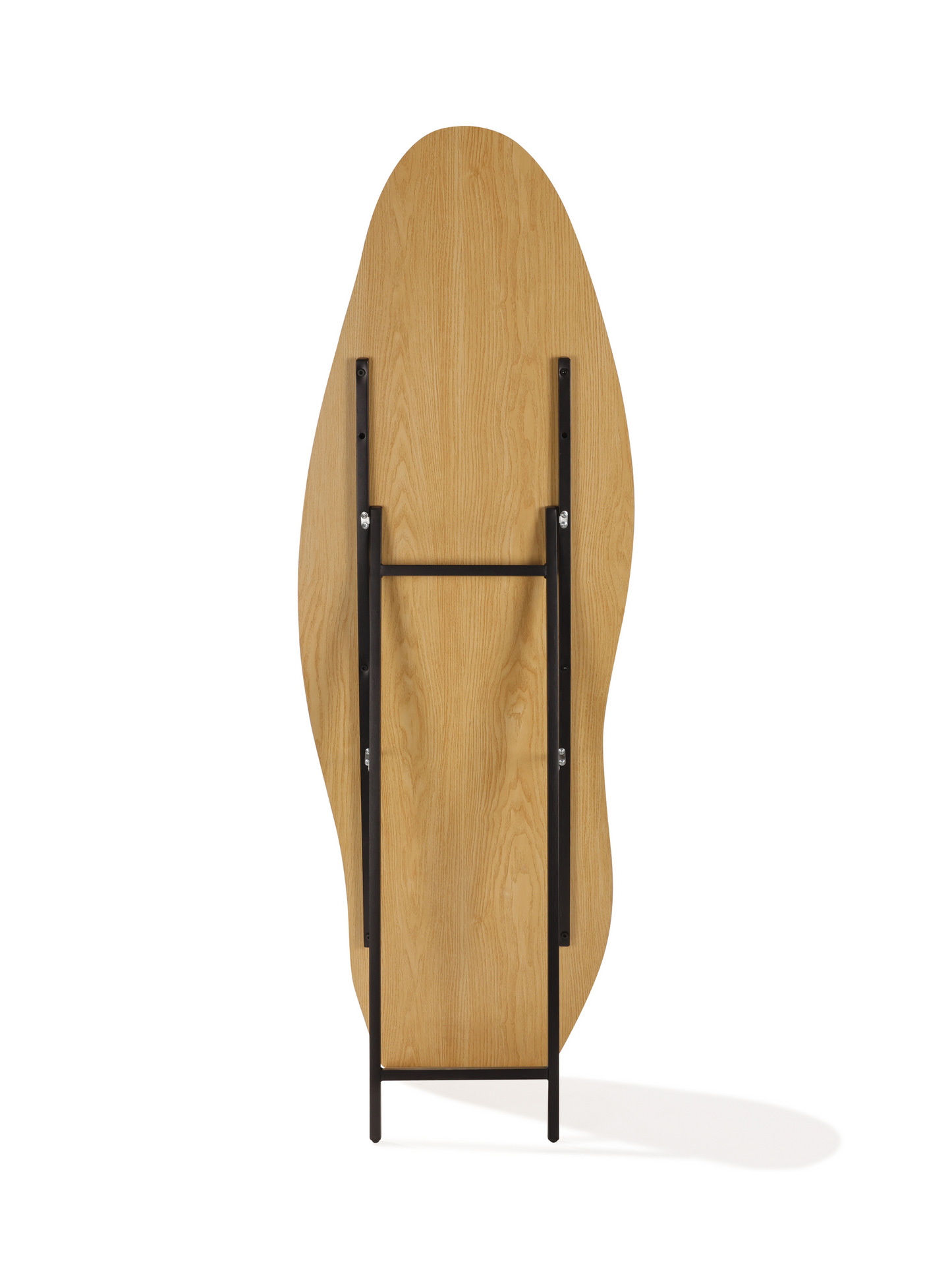 Asymmetrische staande spiegel Noa met houten frame