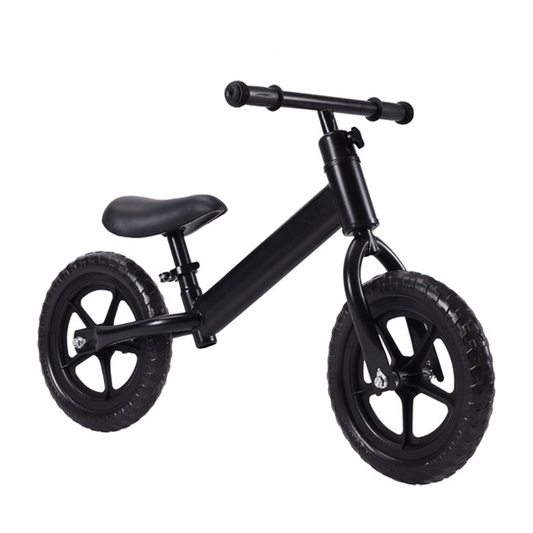 Bicicleta de equilibrio negra para niños.