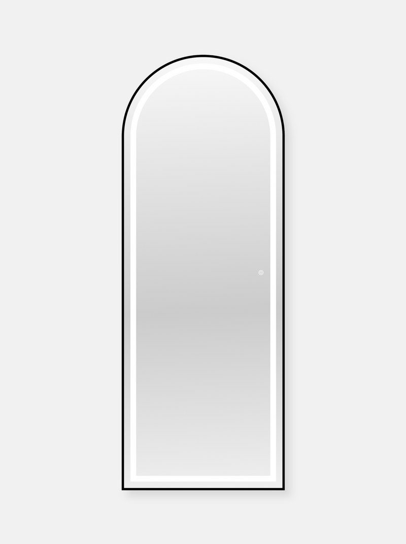 Oval standing mirror Cassian with LED lighting
