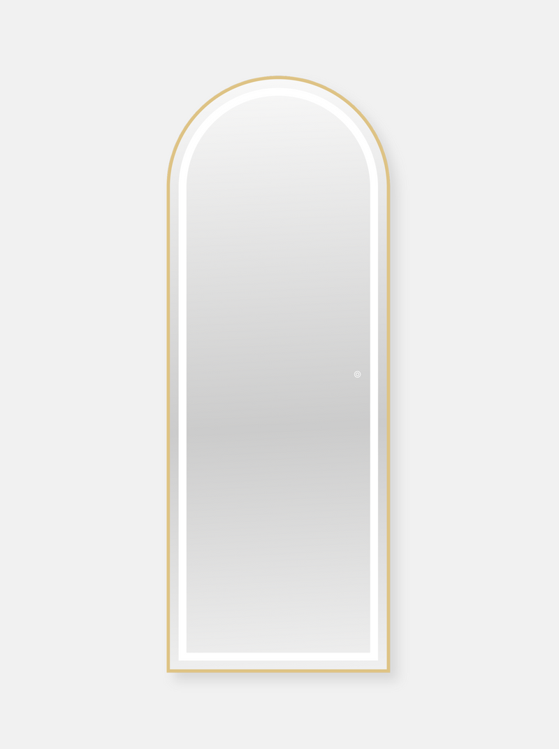 Miroir ovale sur pied Cassian avec éclairage LED