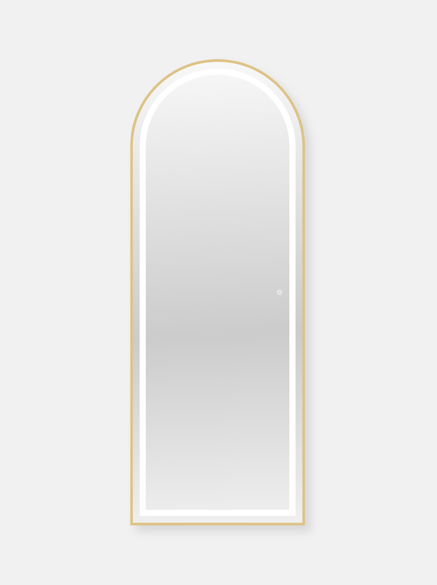 Oval standing mirror Cassian with LED lighting