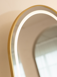 Oval standing mirror Cassian with LED lighting