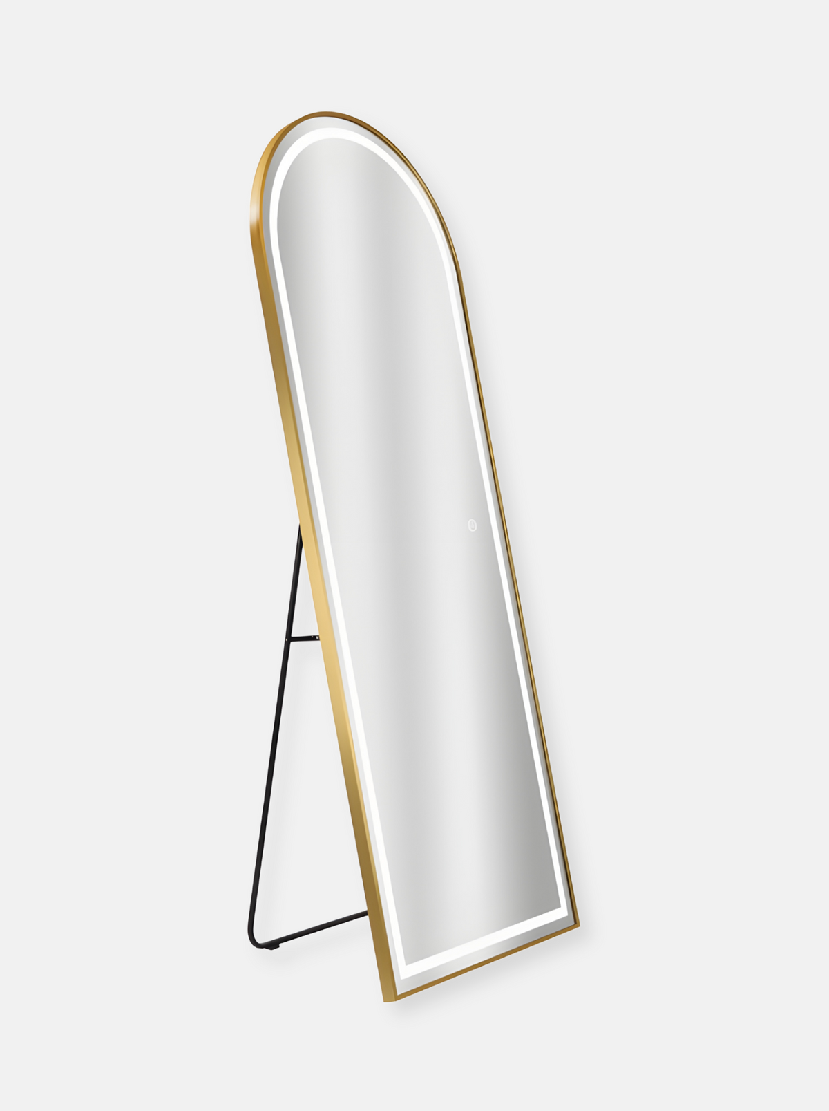 Oval standing mirror Cassian with LED lighting