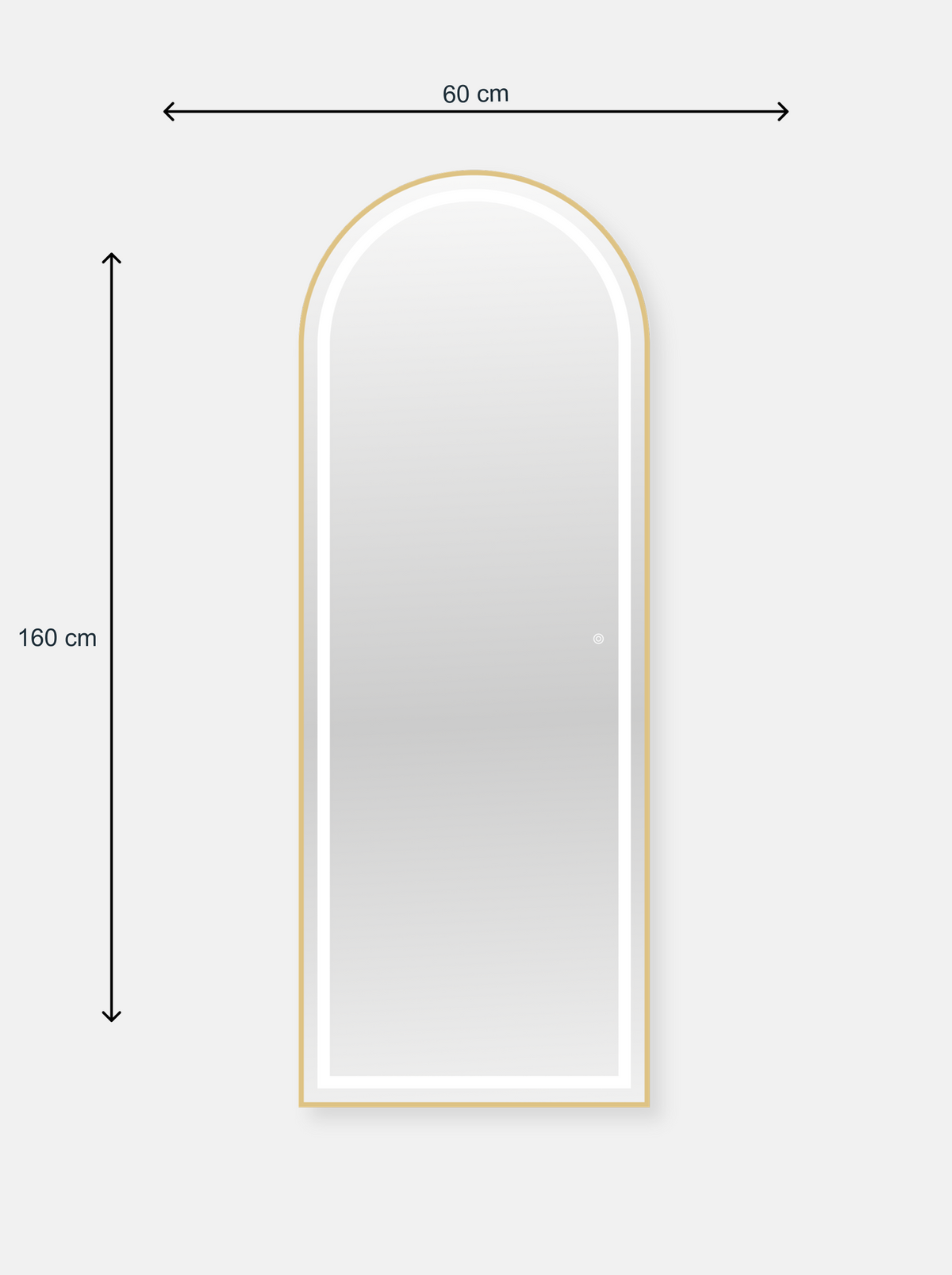Oval standing mirror Cassian with LED lighting