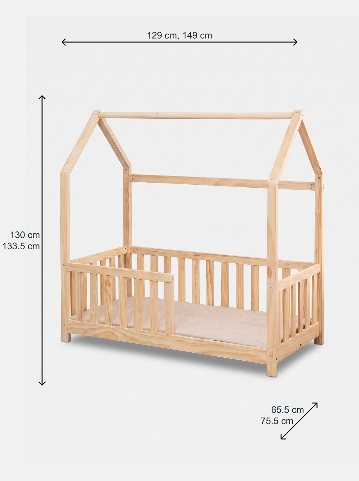 Lit-maison pour enfants avec matelas inclus