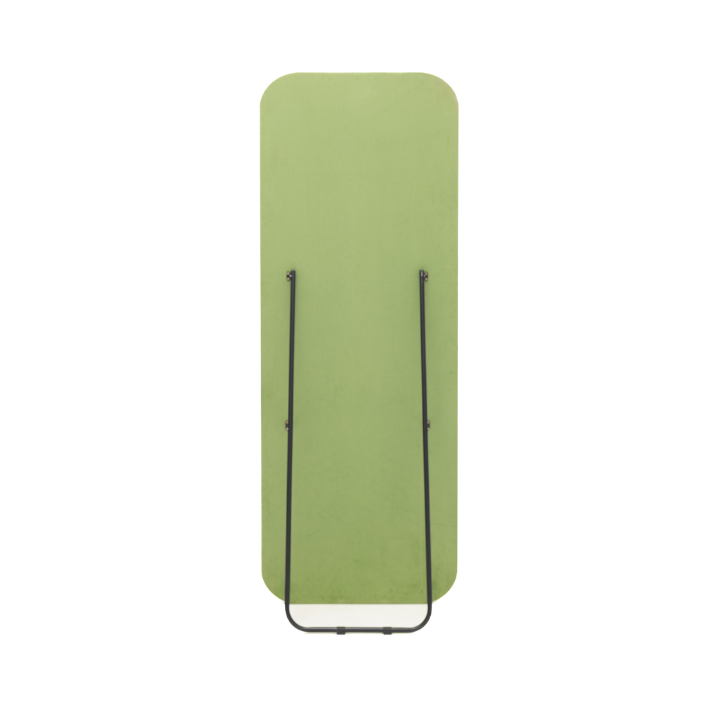 Asymmetrical Upholstered Standing Mirror Curvy - 60x160 cm - Green