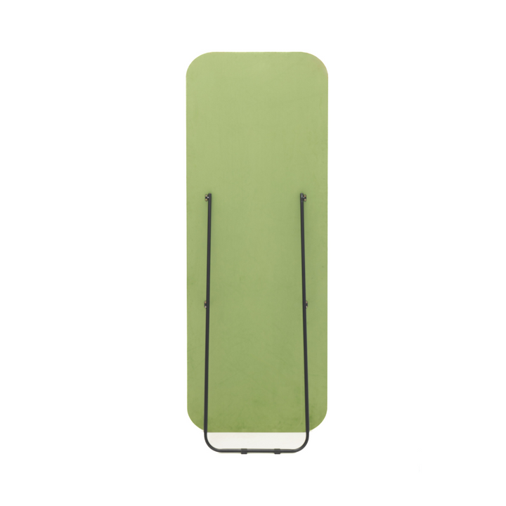 Asymmetrical Upholstered Standing Mirror Curvy - 60x160 cm - Green