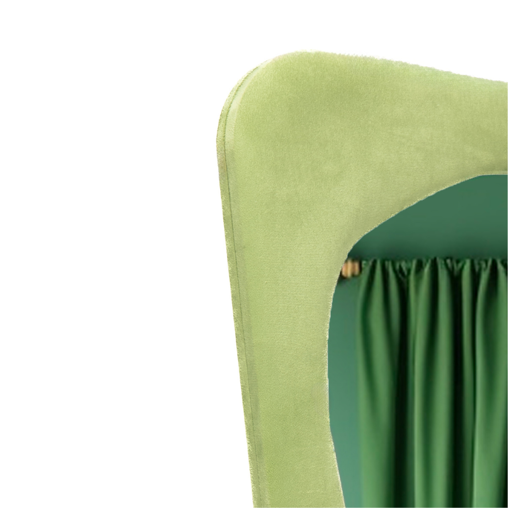 Asymmetrical Upholstered Standing Mirror Curvy - 60x160 cm - Green