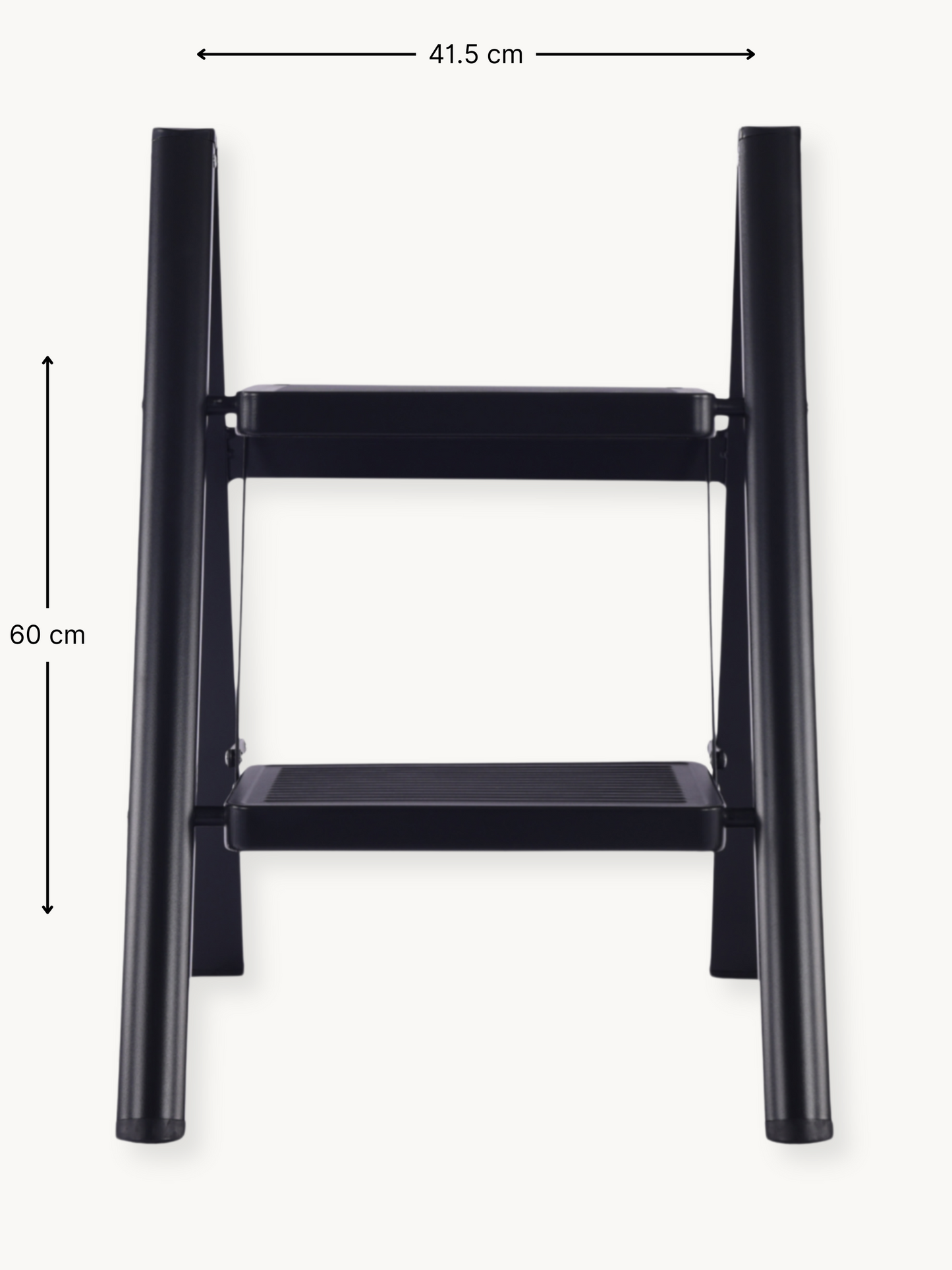 Folding 2-step ladder with anti-slip steps