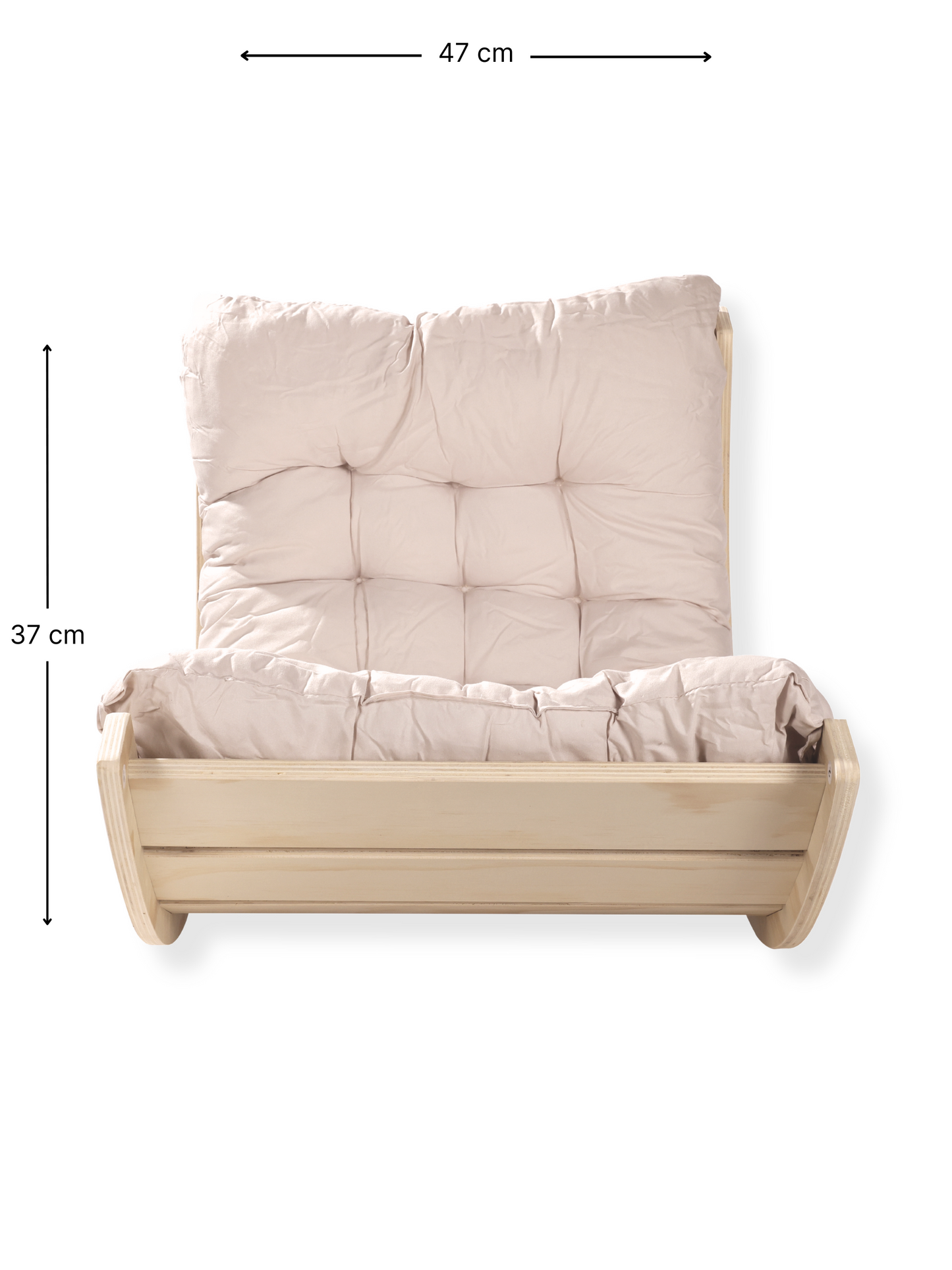 Mini houten klimboog met kussen
