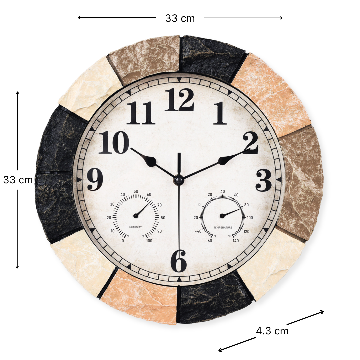 YS1001 waterproof outdoor wall clock Ø33cm