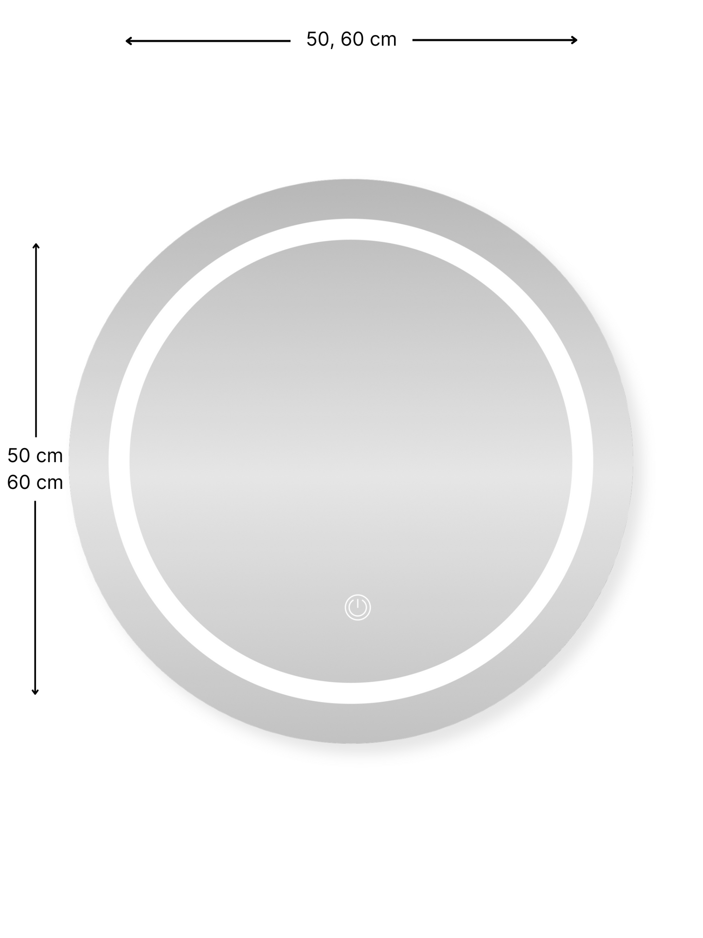 Round mirror cabinet Callan with LED lighting