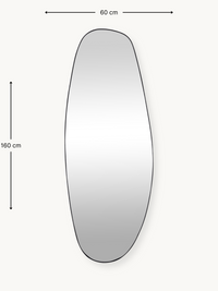 Dimension diagram of Rafael organic mirror showing 60 cm width and 160 cm height with measurement arrows