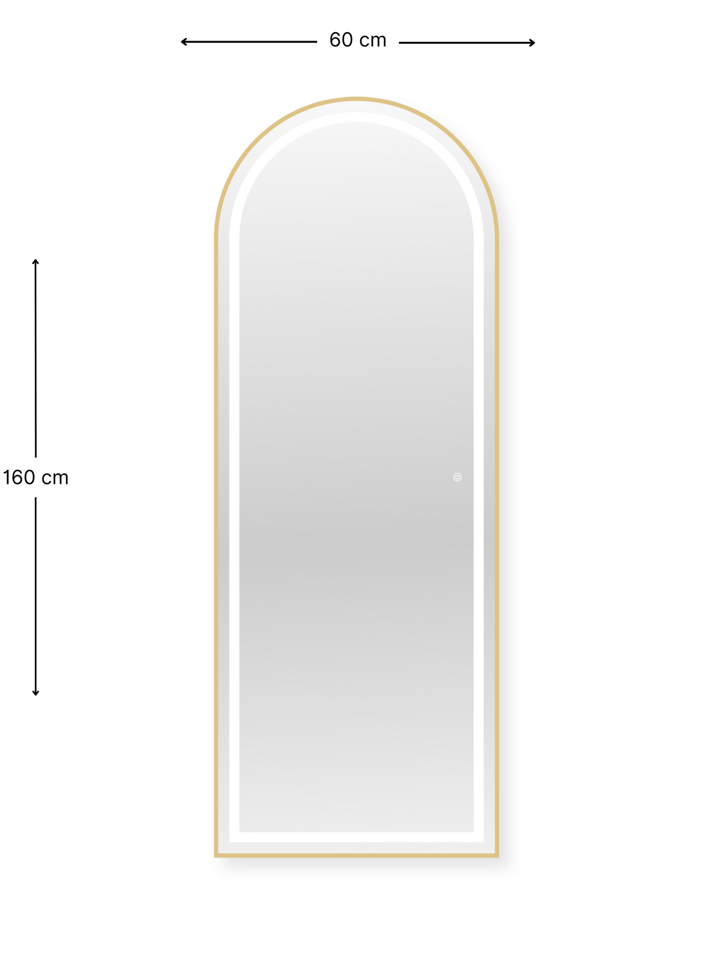Ovale staande spiegel Cassian met LED-verlichting