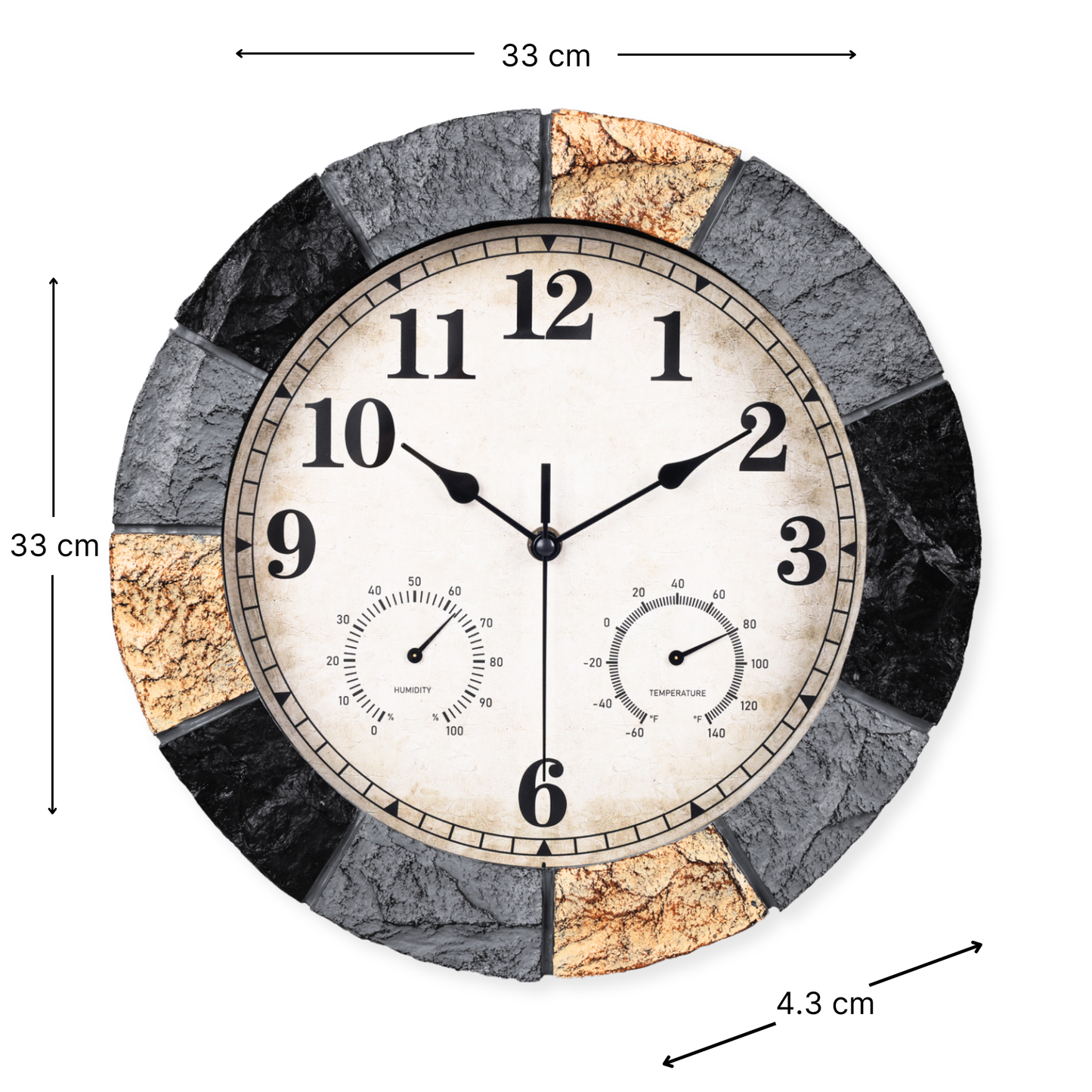 YS1002 waterproof outdoor wall clock Ø33cm