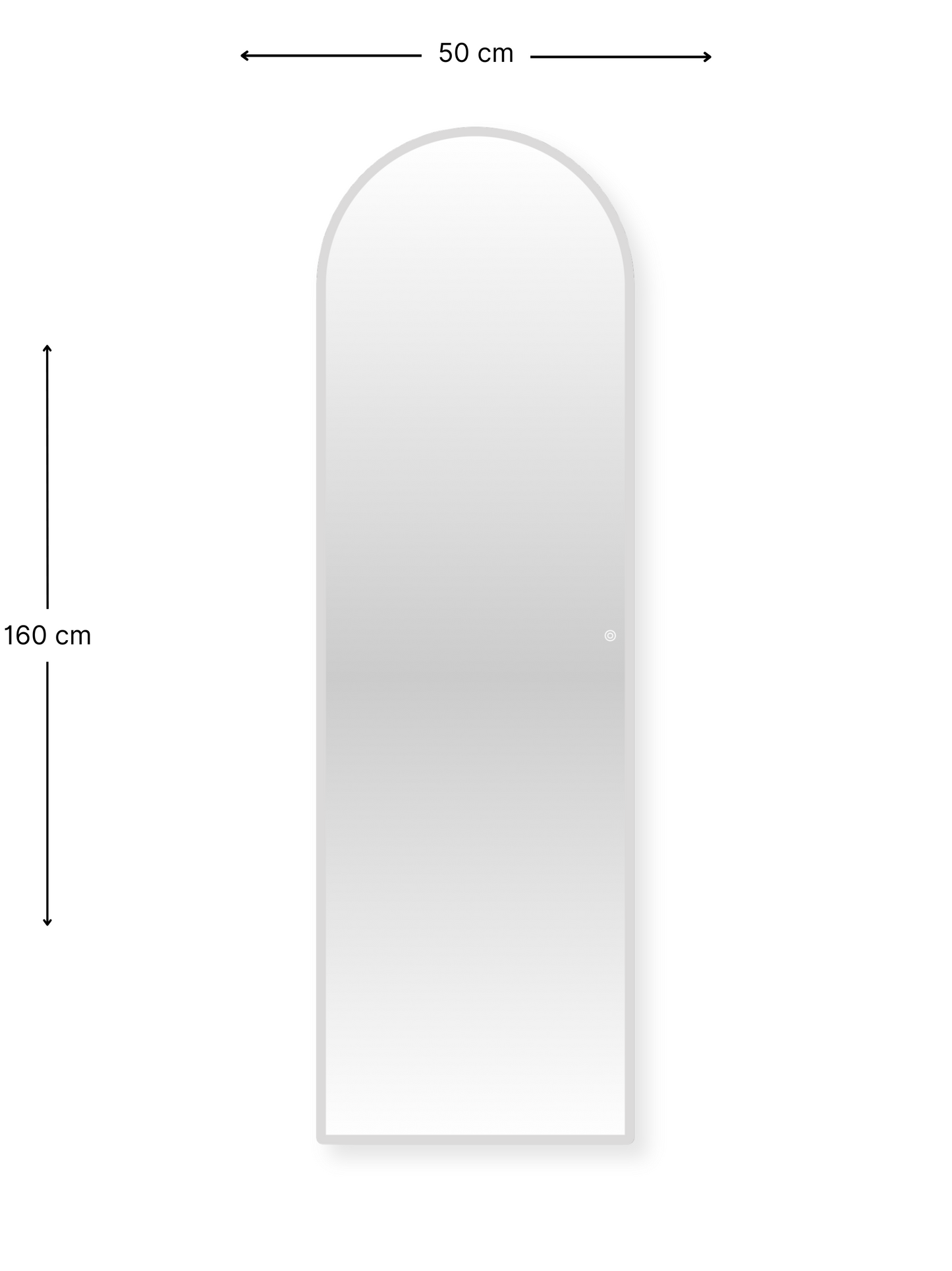 Ovale frameloze staande spiegel Ophelia met LED-verlichting
