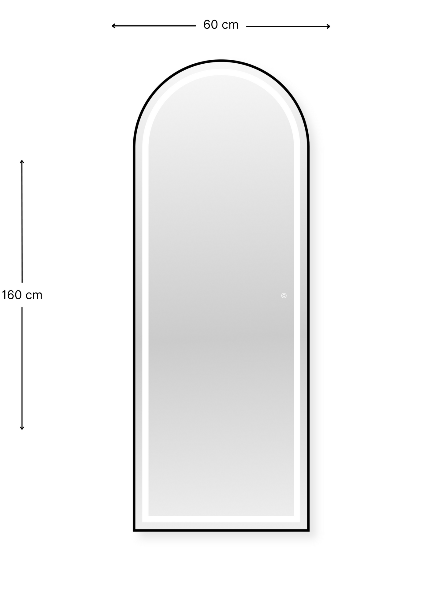Ovale staande spiegel Cassian met LED-verlichting