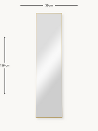 Dimension diagram of full-length rectangular mirror with slim gold frame, annotated 39 cm wide by 156 cm tall