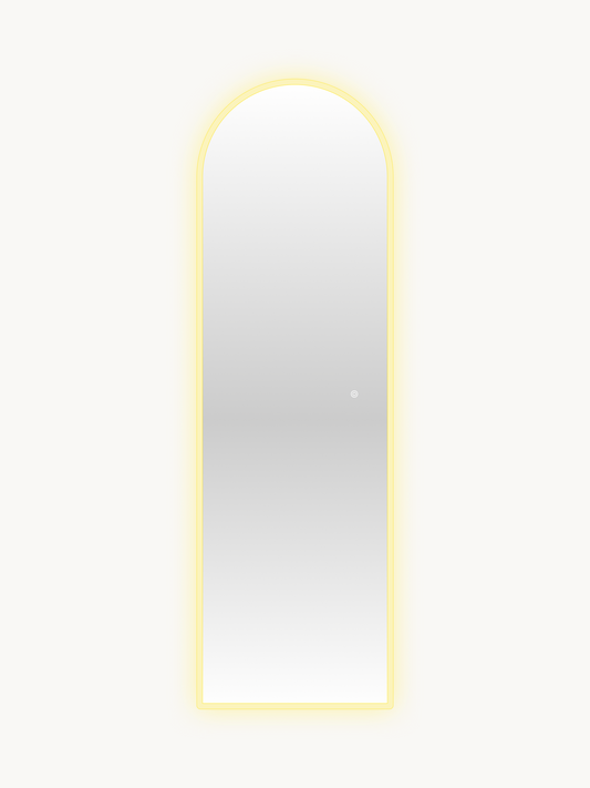 Oval frameless standing mirror Ophelia with LED lighting