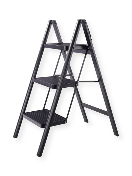Taburete de cocina plegable de 3 peldaños con antideslizante.