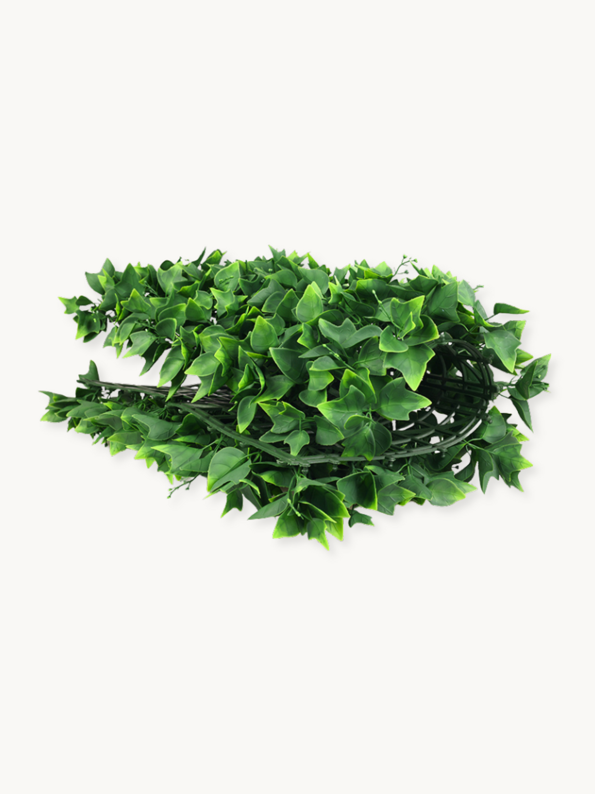 Four artificial ivy-leaf panels loosely bundled together, showing dark green stems and bright green lobed leaves from an a…