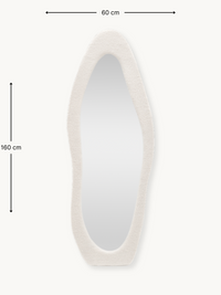 Dimension diagram of Seraphina standing mirror showing 160 cm height and 60 cm width annotations on plain background