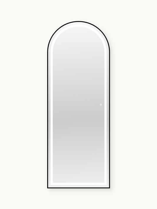 Oval standing mirror Cassian with LED lighting