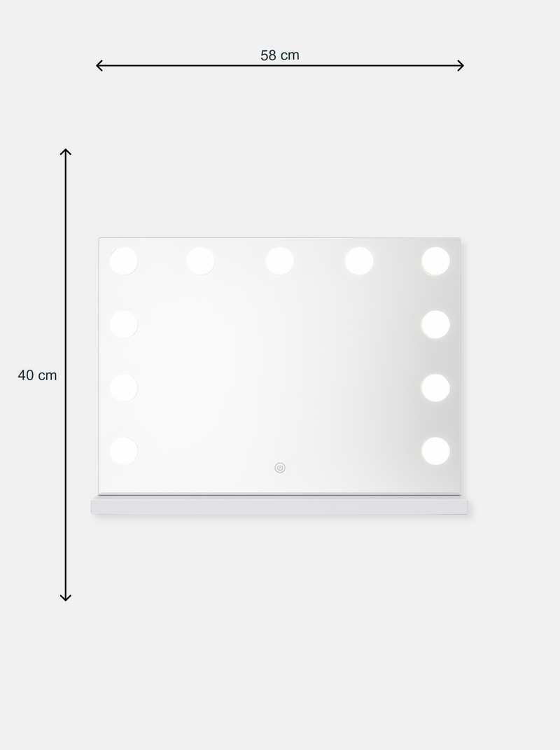 Lustro do makijażu Hollywood Lana z 12 lampami LED