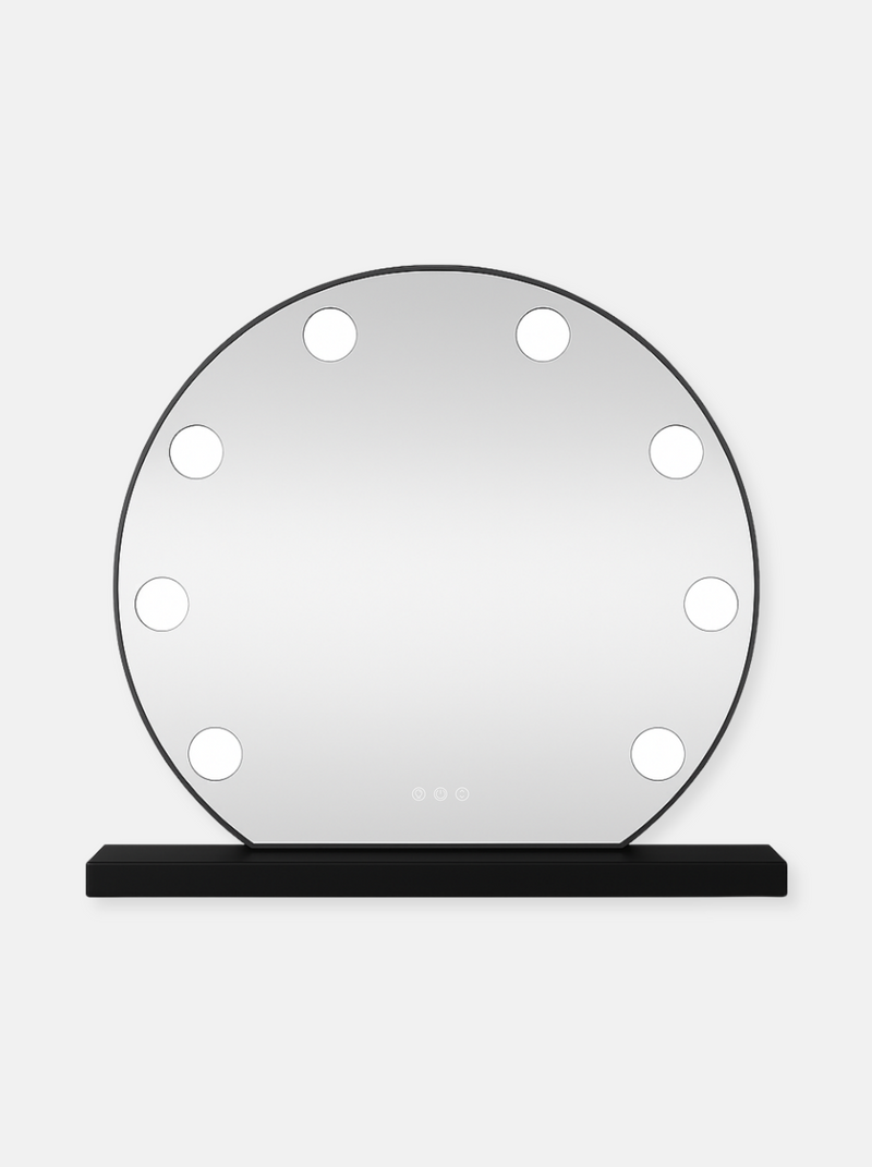 Round Hollywood vanity mirror Nova with lighting