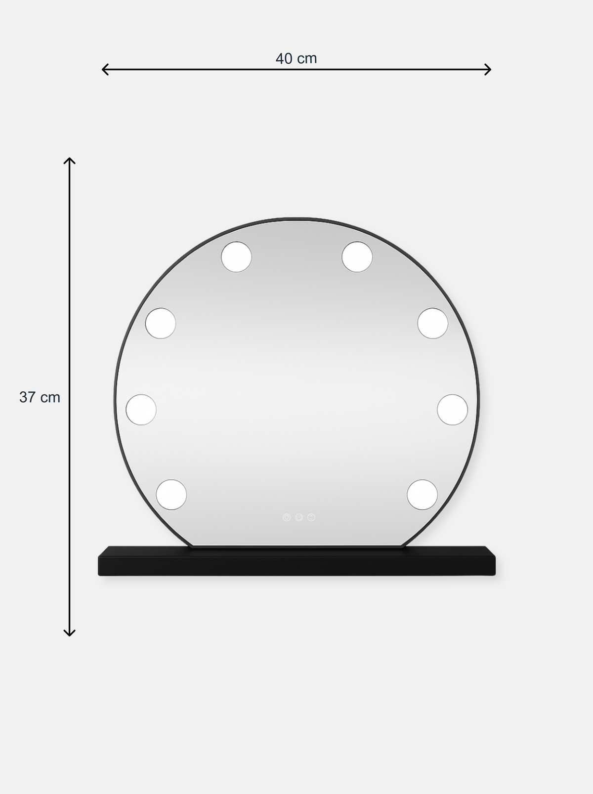 Miroir de courtoisie rond Hollywood Nova avec éclairage
