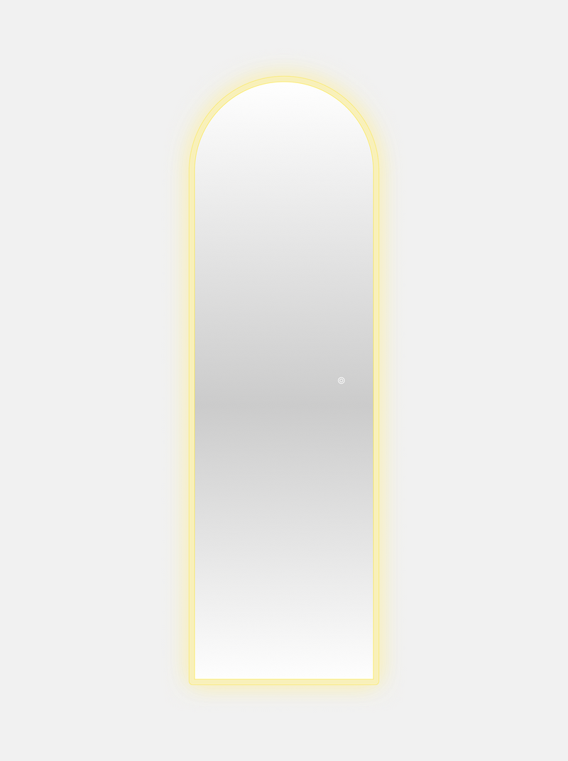 Oval frameless standing mirror Ophelia with LED lighting