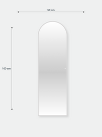 Oval frameless standing mirror Ophelia with LED lighting