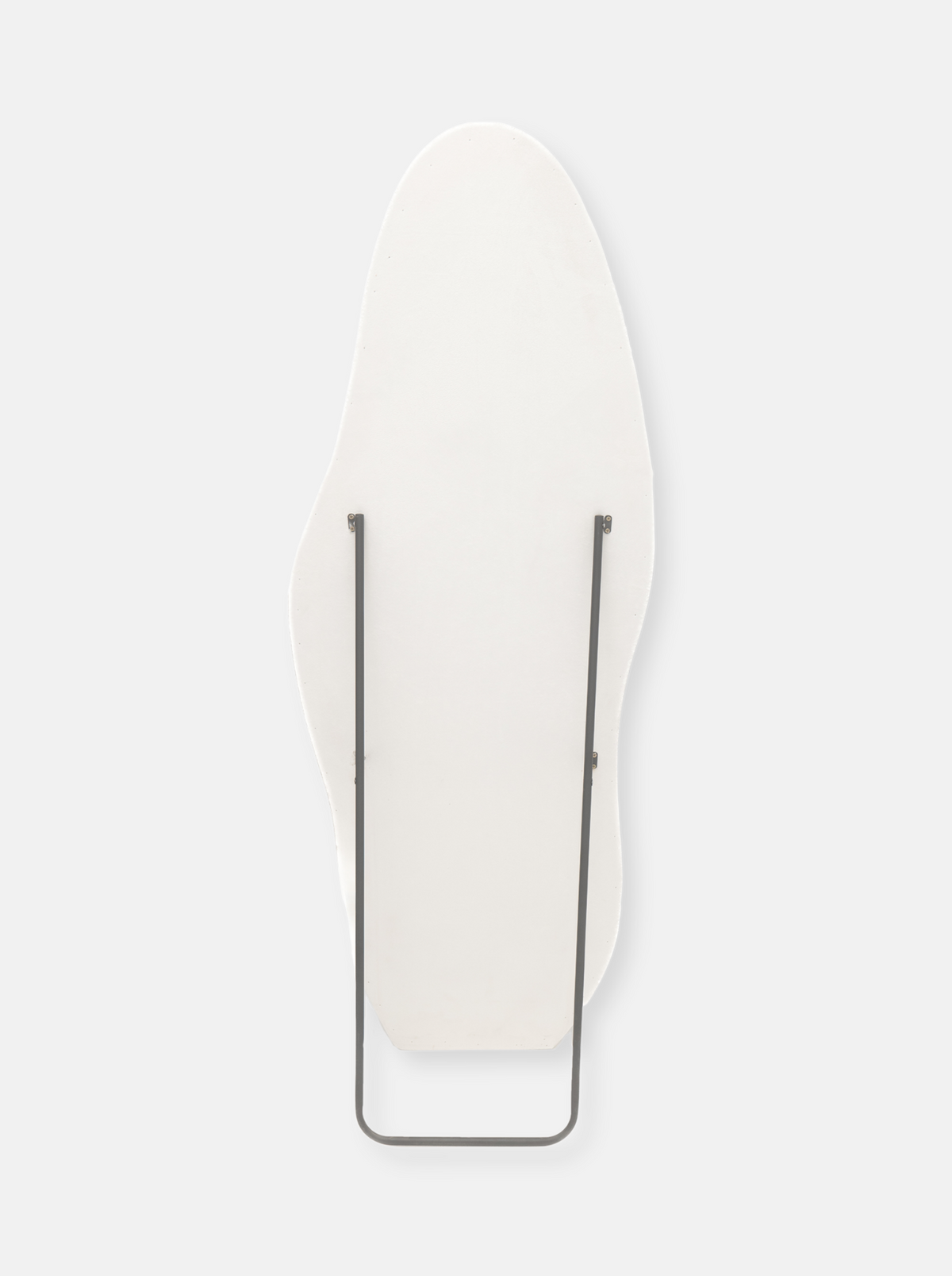Asymmetrical standing mirror Seraphina with suede velvet upholstery