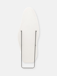 Asymmetrical standing mirror Seraphina with suede velvet upholstery