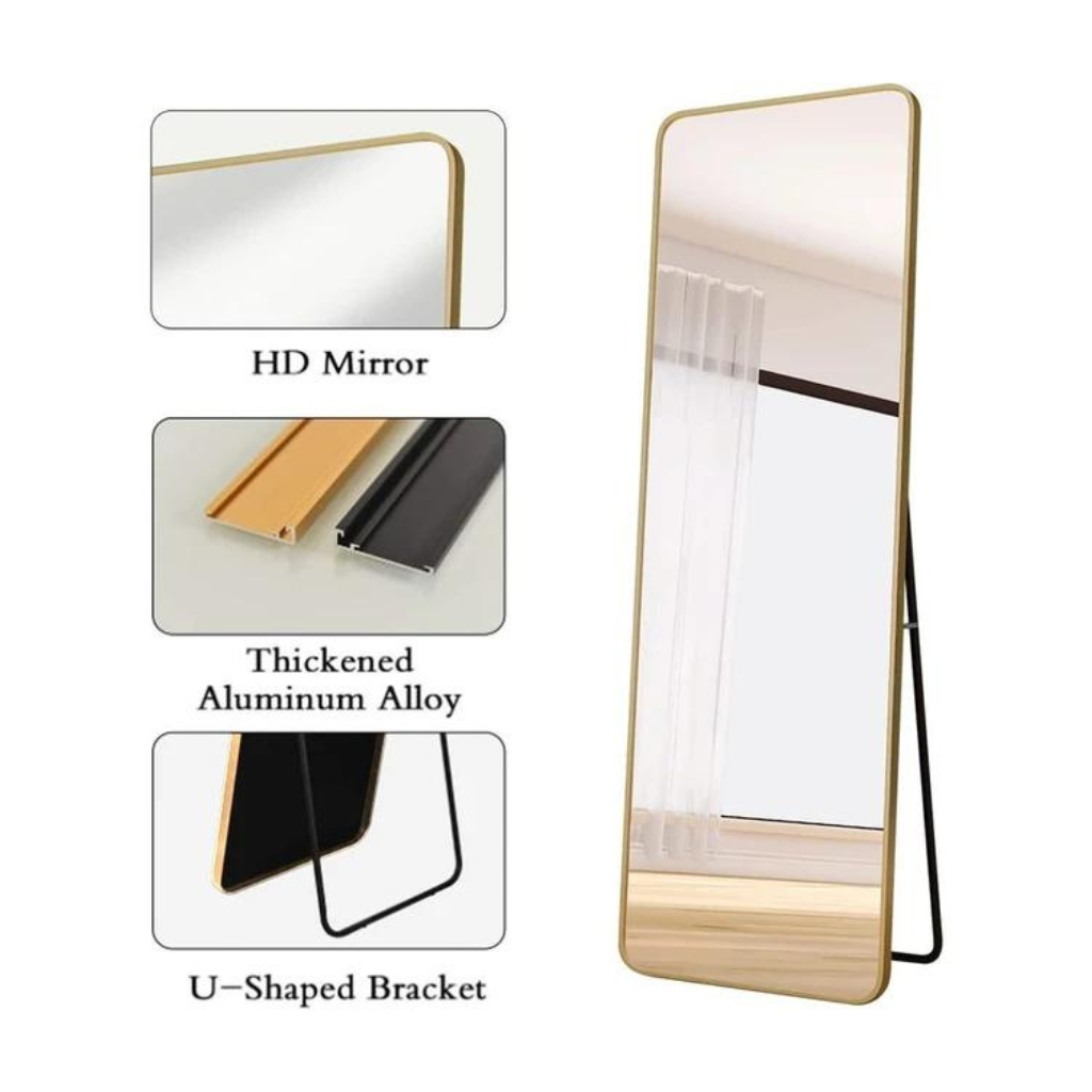Standing Mirror - Full Length Mirror Set for Modern Minimalist Decor