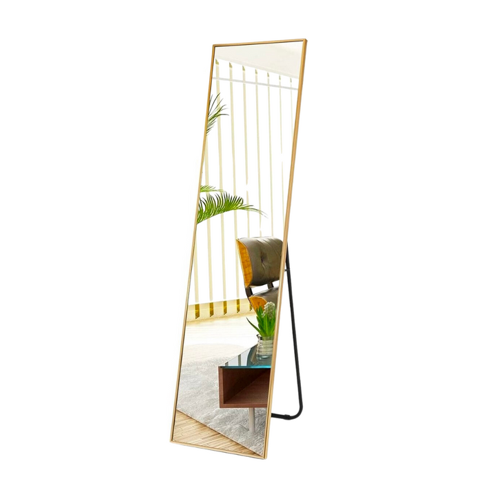 Ganzkörperspiegel – minimalistischer Design-Wandspiegel – modern – 39 x 156 x 4 cm (Gold)